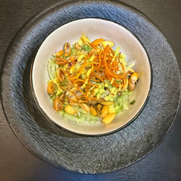 Ceviche frito de pescado Rockefeller